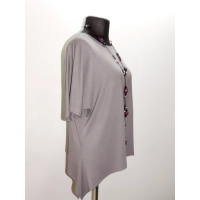 Tunika KIMONO dzianinowa z wydłużonymi bokami - beige